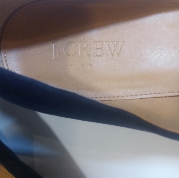 J. CREW NAVY BLUE SUEDE FLAT SHOES sz 7.5 women - Picture 3 of 9